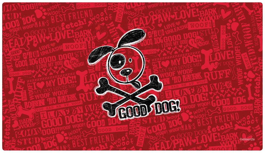 [Australia] - Drymate Cross Bones Dog Bowl Place Mat, Red, Large/16" x 28" 