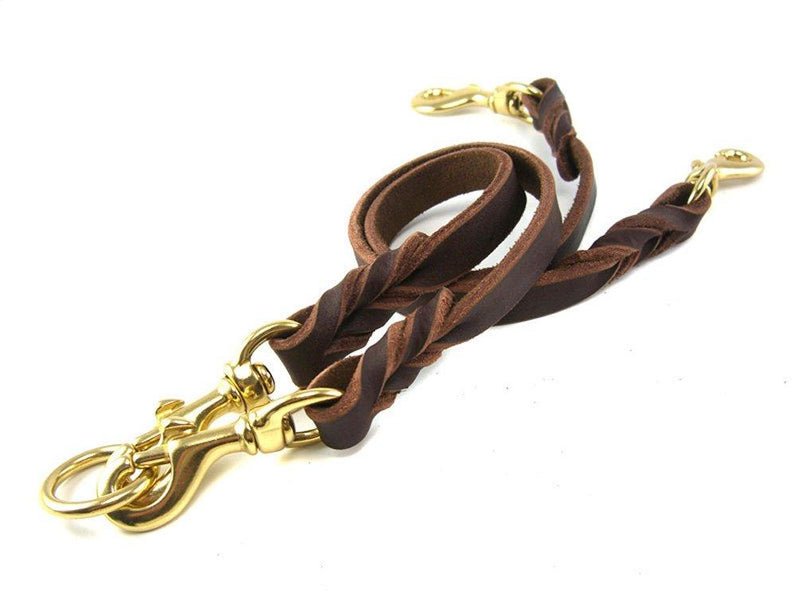 [Australia] - ZEEY Luxury Leather Double Dogs Walking Leads for Medium/Large Pet Dogs, 55cm Long Each and 1.2 Wide, Carefully Handmade Soft Durable Twin Two Dogs Training Leads 