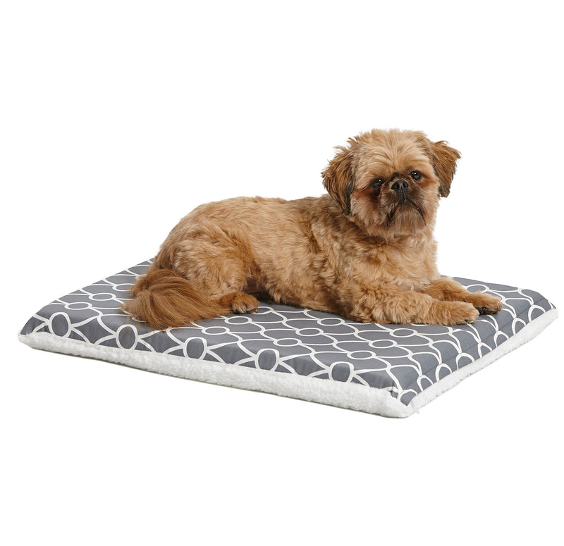 [Australia] - MidWest Homes for Pets Quiet Time Teflon Defender Dog Beds; Pet Beds Designed to Fit Folding Metal Dog Crates Gray & White Geometric Pattern 24-Inch 