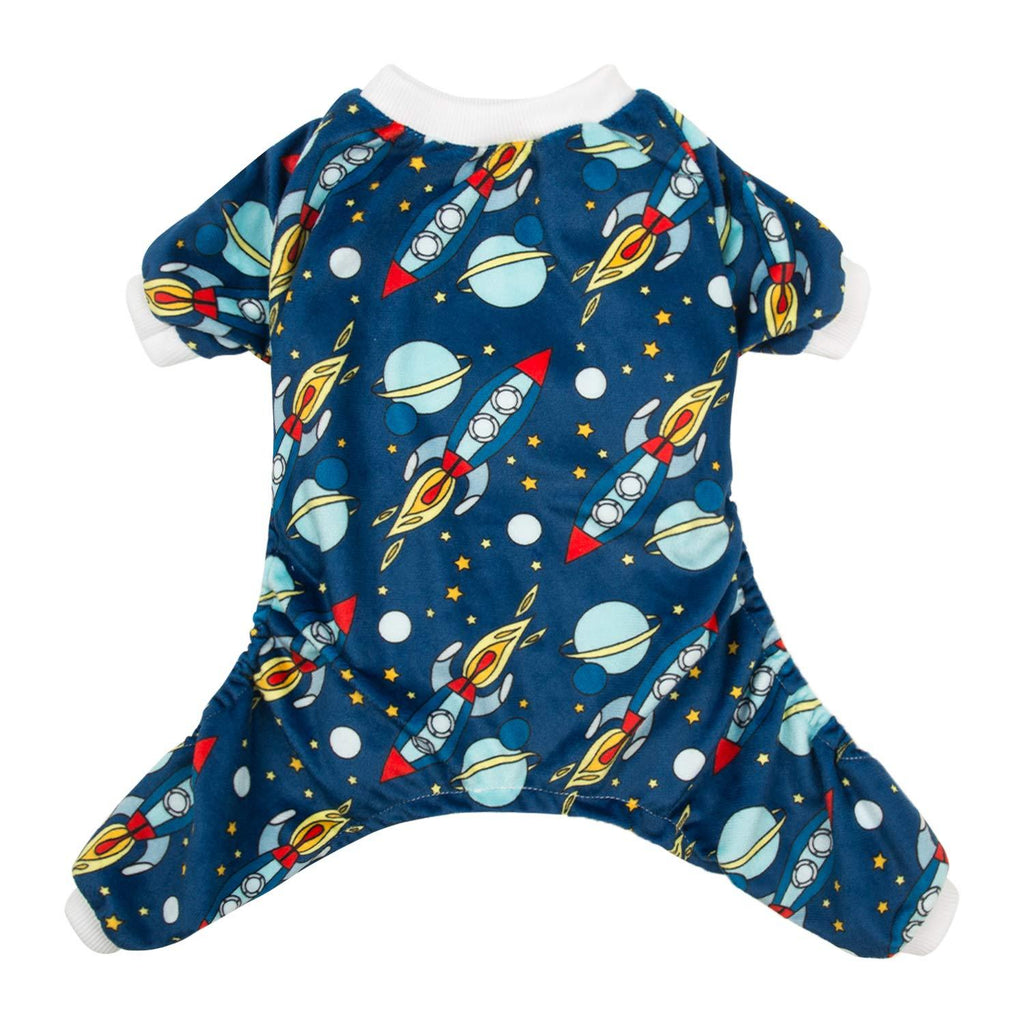 [Australia] - CuteBone Dog Pjs Onesies Pet Clothes Jumpsuit Apparel Soft Pajamas M (Chest Girth16.5’’) Rocket 