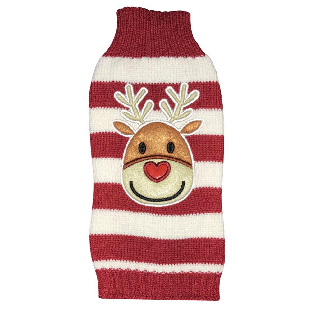 [Australia] - NACOCO Holiday Xmas Reindeer Sweaters Dog Sweaters New Year Christmas Sweater Pet Clothes for Small Dog and Cat Medium 