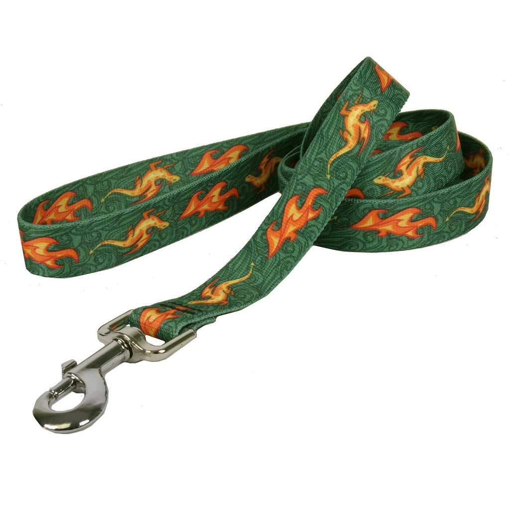 [Australia] - Yellow Dog Design Fire Breathing Dragon Dog Leash 1" x 60" (5 feet) Long 