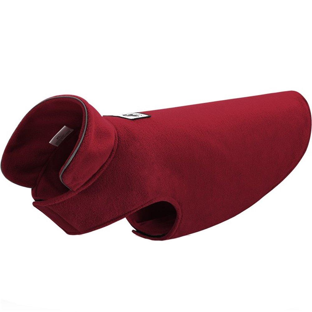 [Australia] - OCSOSO Reversible Reflective Fleece Soft Vest Winter Dog Clothes Jacket. M Wine red 