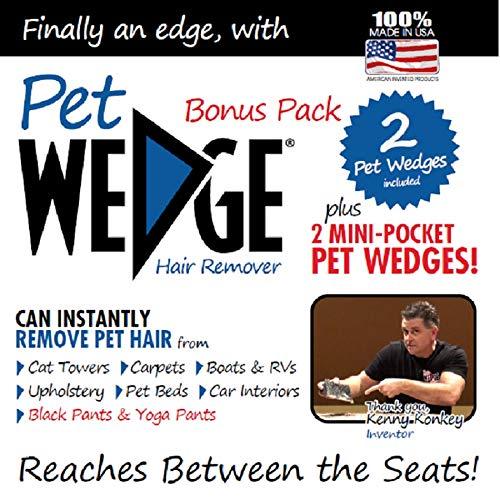 [Australia] - Pet Wedge Hair Remover- 2 Pack Pet Wedge & 2 Free Mini-Pocket Pet Wedge. Bonus Pack 