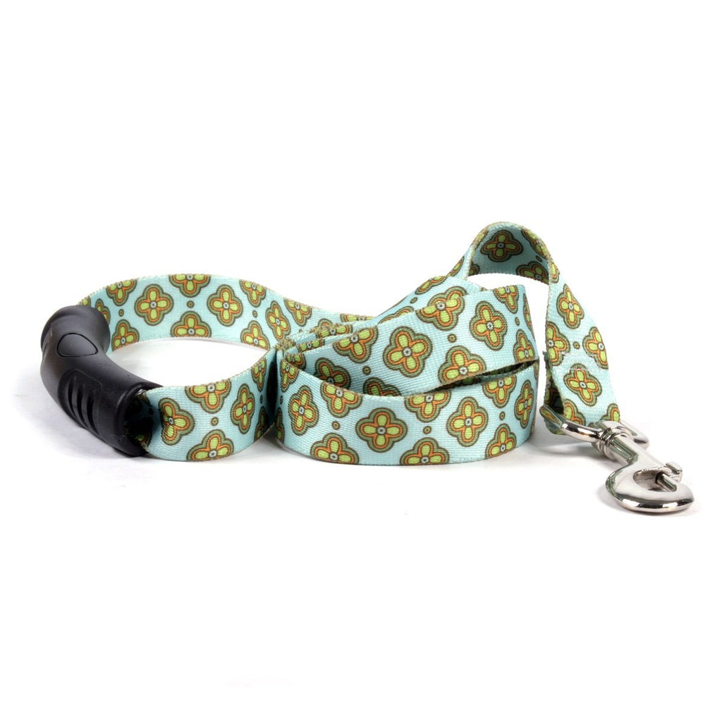 [Australia] - Yellow Dog Design Cleo Blue Ez-Grip Dog Leash with Comfort Handle 1" x 60" (5 feet) Long 