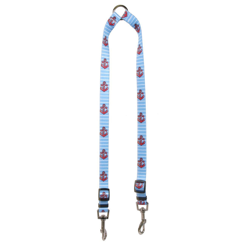 [Australia] - Yellow Dog Design Anchors On Blue Stripes Coupler Dog Leash Small 