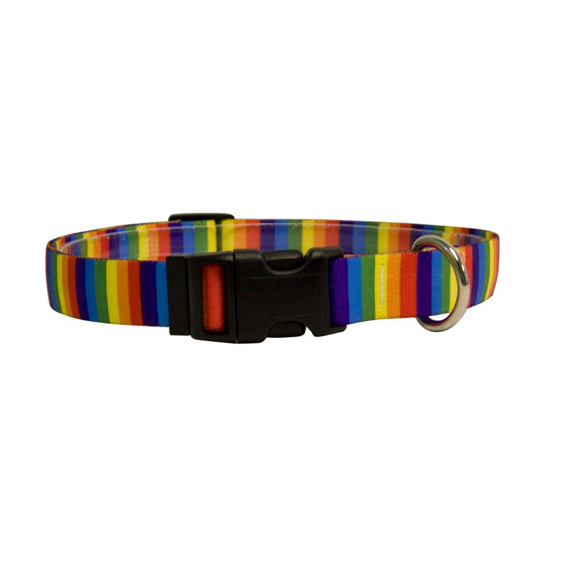 [Australia] - Yellow Dog Design Rainbow Stripes Dog Collar Extra Small 8" - 12" 