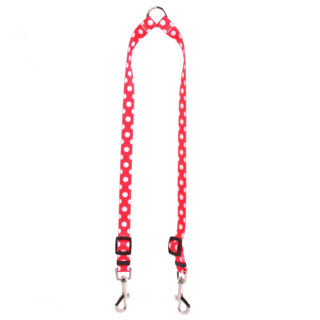 [Australia] - Yellow Dog Design Strawberry Polka Dot Coupler Dog Leash Large 