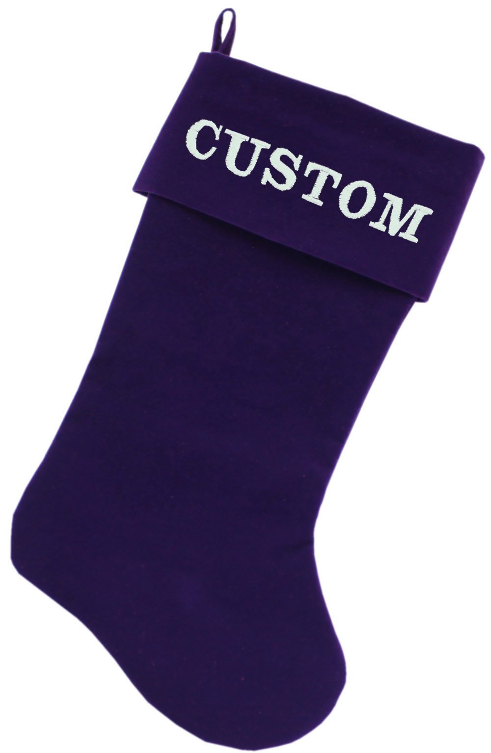 [Australia] - Mirage Pet Products Custom Embroidered Velvet Christmas Stocking, Size 18, Purple 