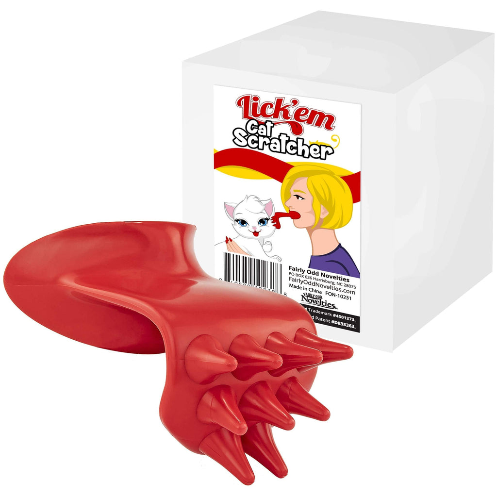 [Australia] - Lick'em Tongue Cat Brush / Scratcher - Fairly Odd Novelties - Funny Novelty White Elephant Gag Gift For Cat Lovers 