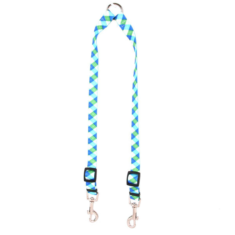 [Australia] - Yellow Dog Design Blue and Green Argyle Coupler Dog Leash Large 