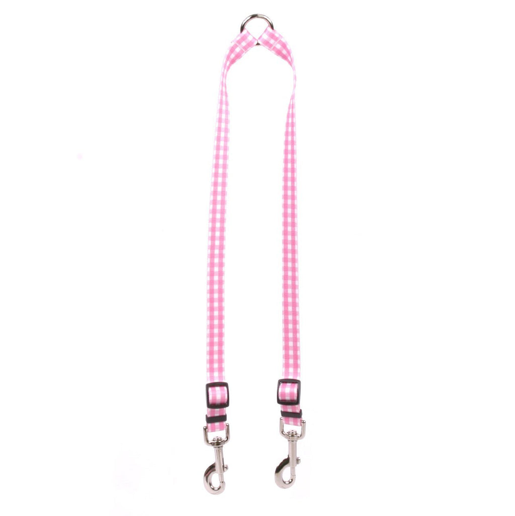 [Australia] - Yellow Dog Design Gingham Pink Coupler Dog Leash Medium 