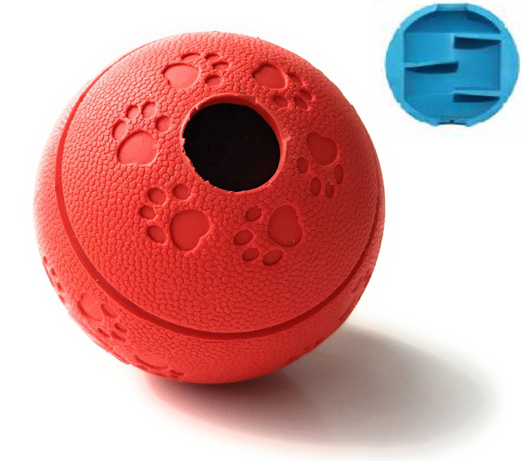 [Australia] - Interactive Treat Dispensing Toy Ball Puzzle for Dogs, Puppies - Intelligence and IQ Training to Reduce Separation Anxiety and Keep Pet Active While Away Red 