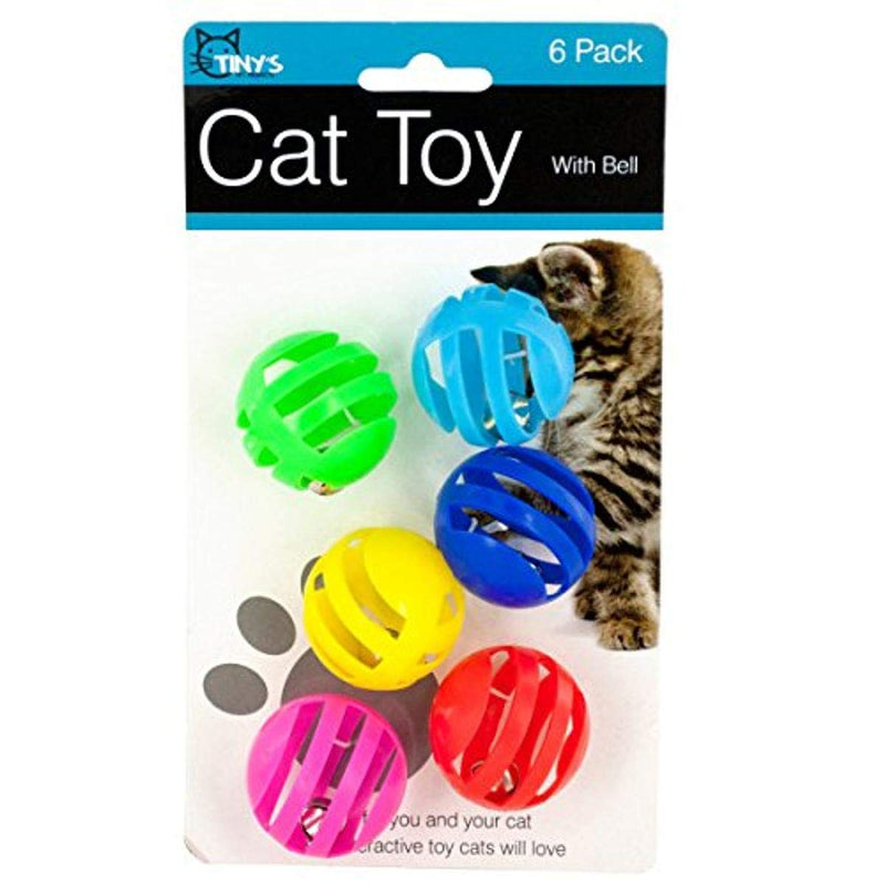 Bulk buys Balls with Bells 1 x 1 x 1 inche yellow,green,blue,red,silver,pink - PawsPlanet Australia