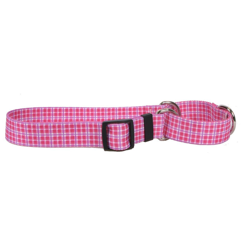 [Australia] - Yellow Dog Design Preppy Plaid Pink Martingale Dog Collar Extra Small 10" 
