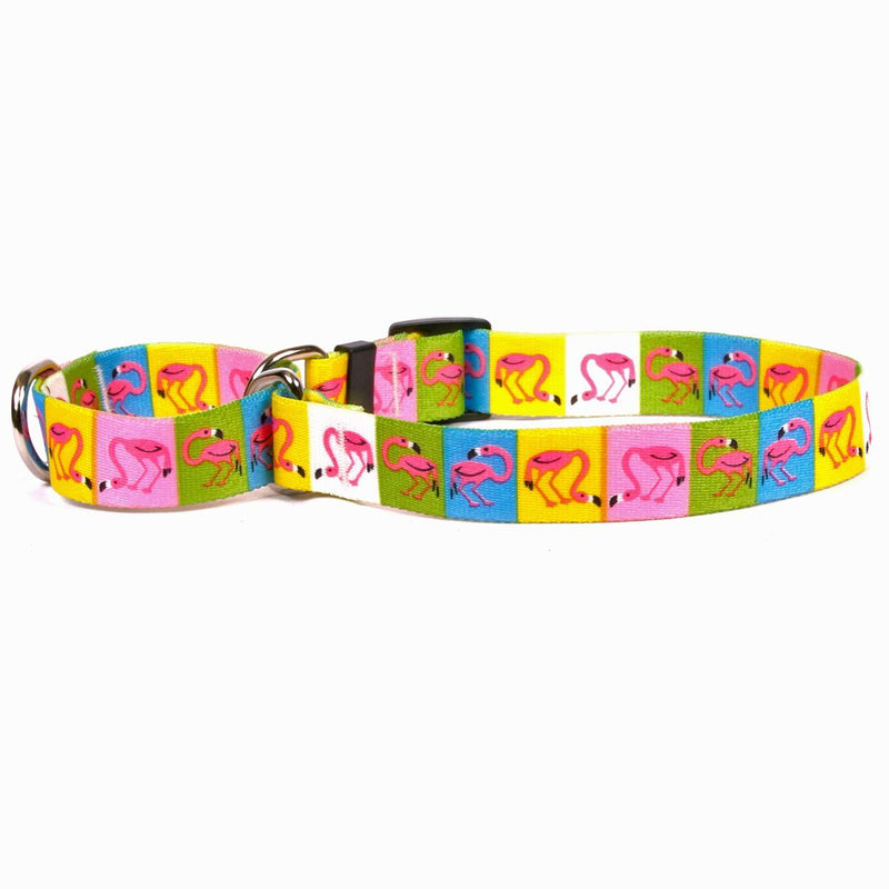 [Australia] - Yellow Dog Design Martingale Slip Collar, Animal Friends Collection, All-Sizes Pink Flamingos Medium 20" 