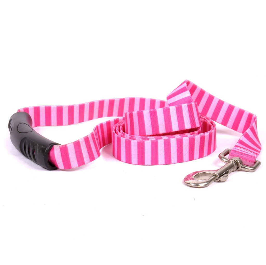 [Australia] - Yellow Dog Design Pink Pink Stripe EZ-Grip Dog Leash 1" x 60" (5 feet) Long 