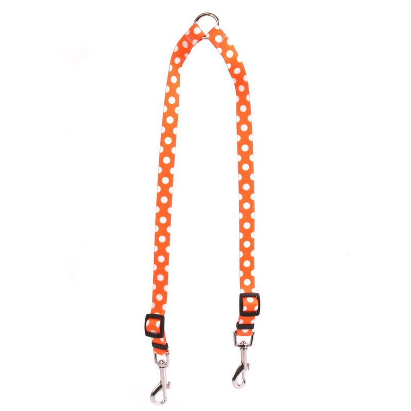 [Australia] - Yellow Dog Design Tangerine Polka Dot Coupler Dog Leash Large 