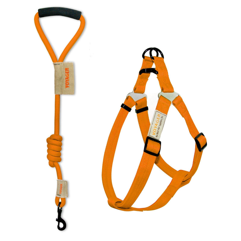 [Australia] - Best Pet Supplies, Inc. - Voyager No-Pull Adjustable Step-In Harness with 3 ft. Leash Orange Medium 