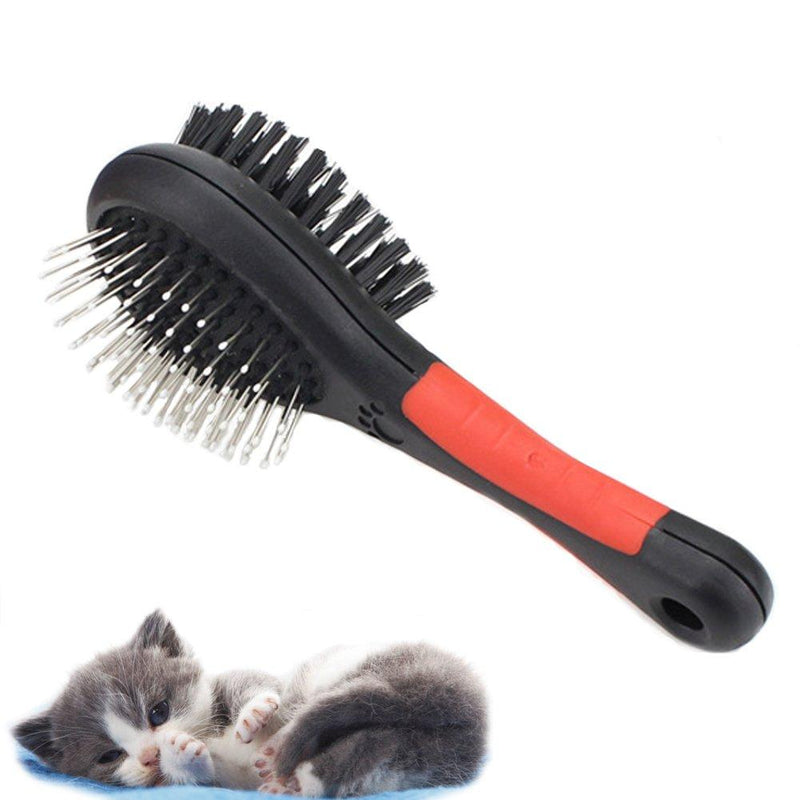 [Australia] - Fast and Good Professional Double Sided Pin & Bristle Combo Brush for Dogs & Cats, Grooming Comb for Cleaning Shedding & Dirt Short Medium or Long Hair+ Durable Slider Storage Bag Small 