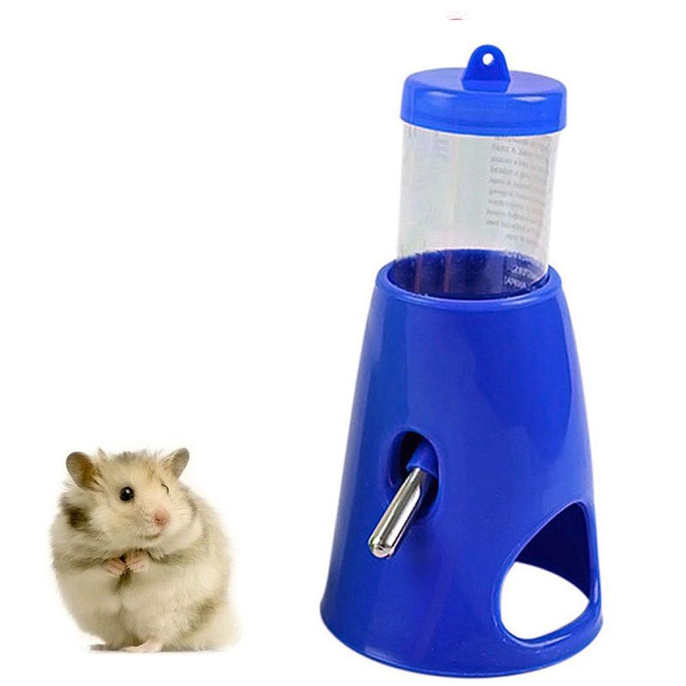 B.C Pet Small Animals Hamster Hideout Drinking Waterer 2-in-1 Water Bottle with Base Hut for Small Animals PBA Free Blue - PawsPlanet Australia