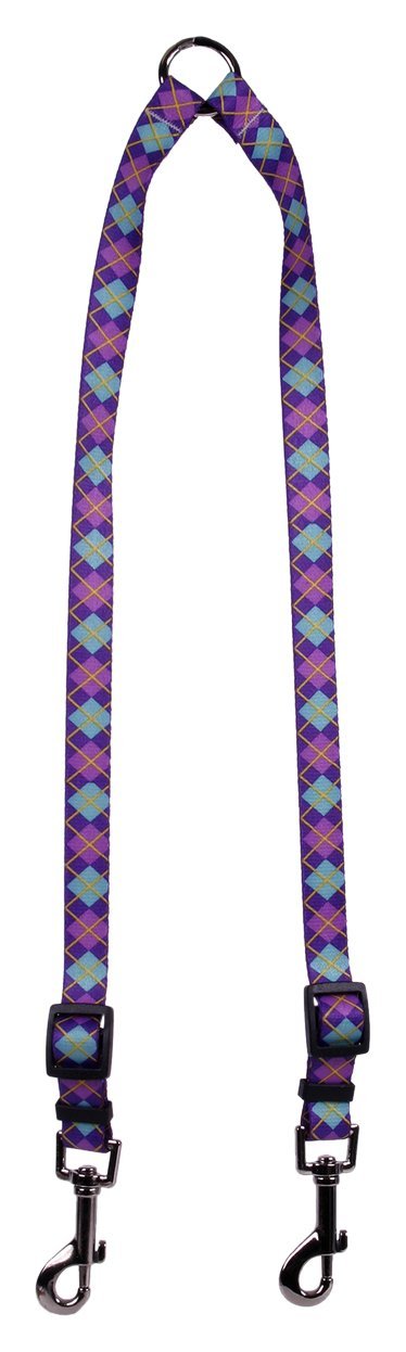 [Australia] - Yellow Dog Design Argyle Purple Coupler Dog Leash Medium 