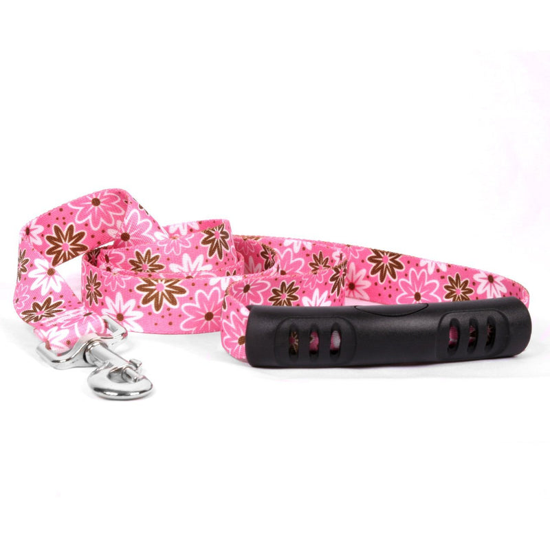 [Australia] - Yellow Dog Design Daisy Chain Pink EZ-Grip Dog Leash with Comfort Handle 3/4" x 60" (5 feet) Long 