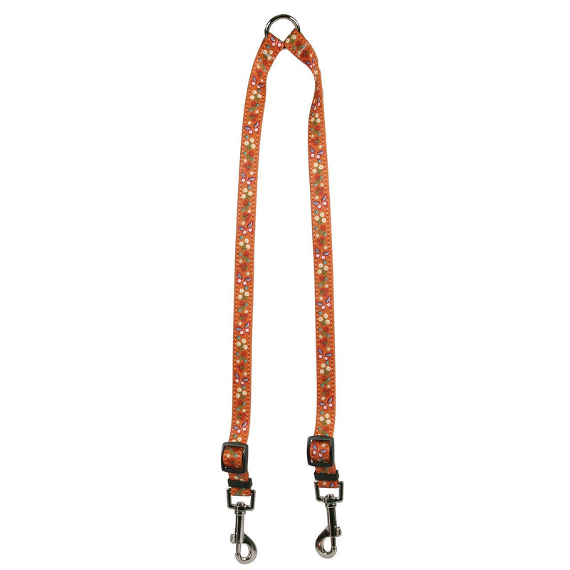 [Australia] - Yellow Dog Design Festive Butterfly Orange Coupler Dog Leash Small 