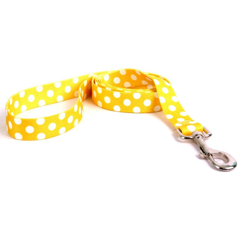 [Australia] - Yellow Dog Design, Lemon Polka Dot Dog Leash, Extra Small 3/8" x 60" (5 ft.) 