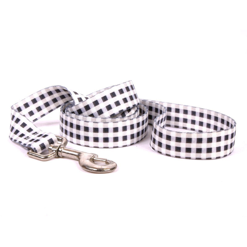 [Australia] - Yellow Dog Design Gingham Black Dog Leash 1" x 60" (5 feet) Long 