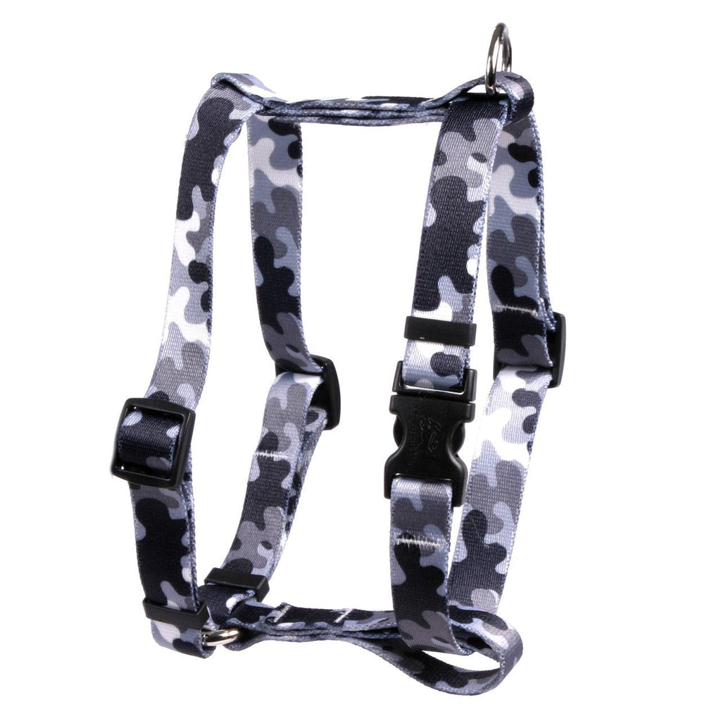 [Australia] - Yellow Dog Design Black and White Camo Roman Style H Dog Harness Extra Large 28" - 36" 