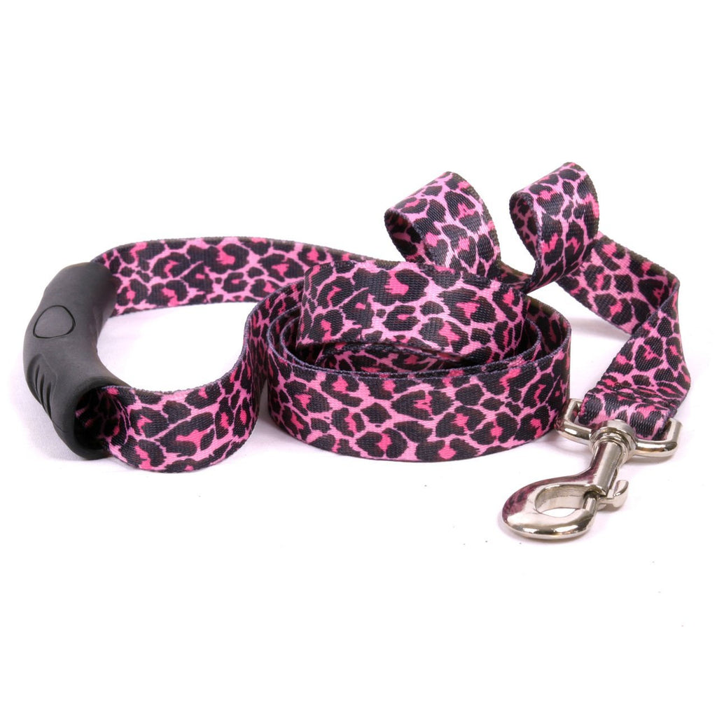 [Australia] - Yellow Dog Design Leopard Pink Ez-Grip Dog Leash with Comfort Handle 3/4" X 60" (5 feet) Long 