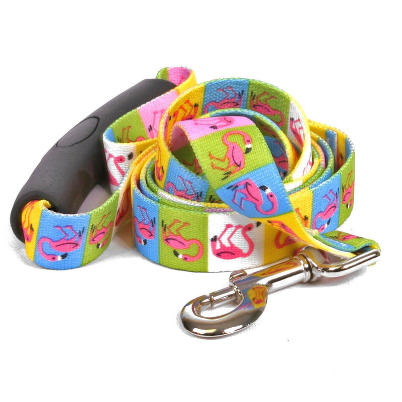 [Australia] - Yellow Dog Design Pink Flamingo EZ-Grip Dog Leash with Comfort Handle 3/4" x 60" (5 feet) Long 