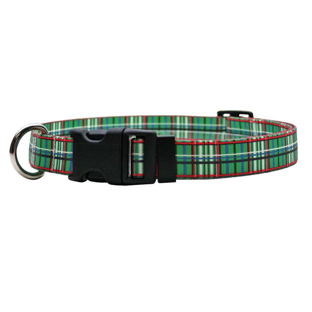 [Australia] - Yellow Dog Design Standard Easy-Snap Collar Small 10" - 14" Tartan Green 