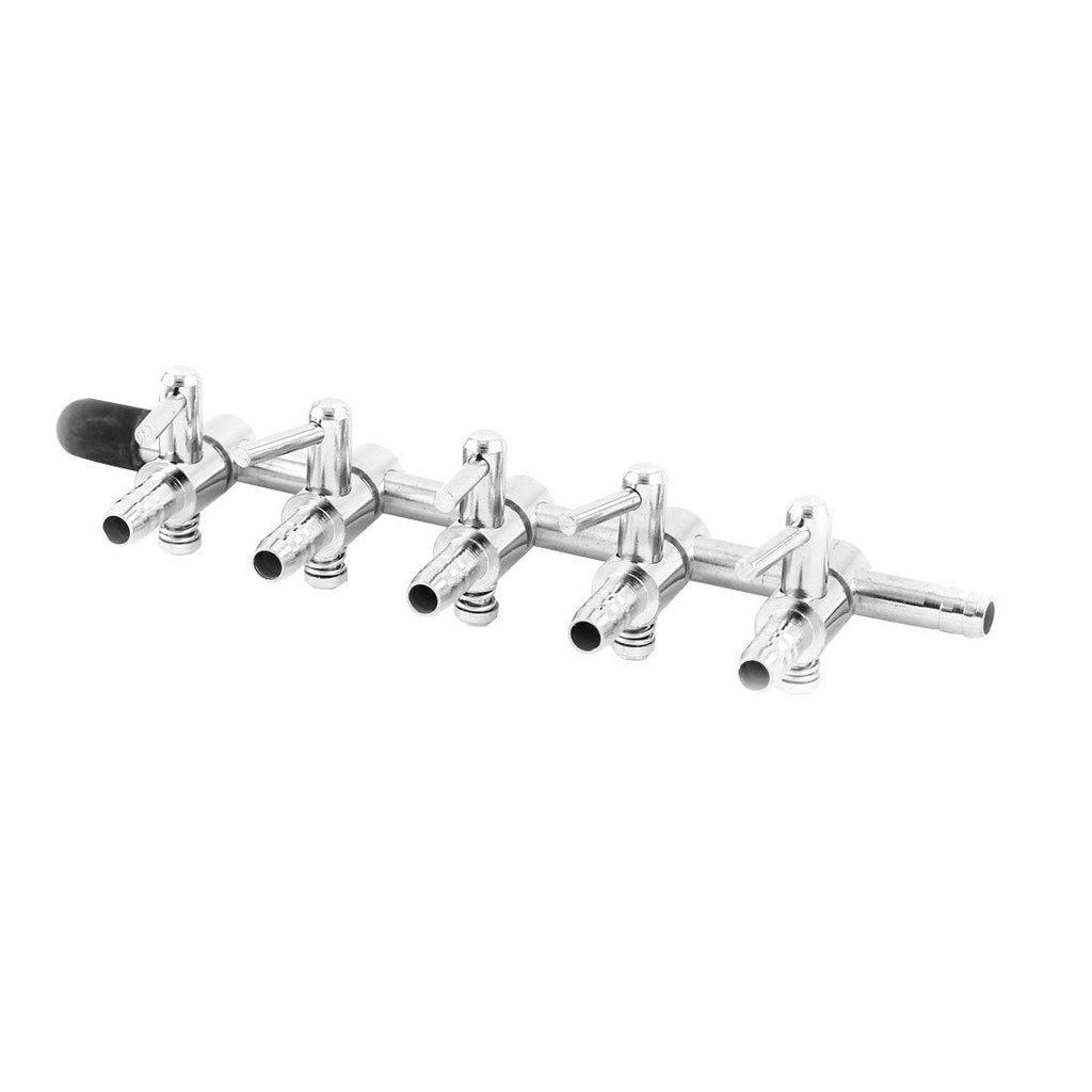 [Australia] - uxcell Aquarium Fish Tank 5-Way Air Pump Control Valve Manifold Taps Silver Tone 