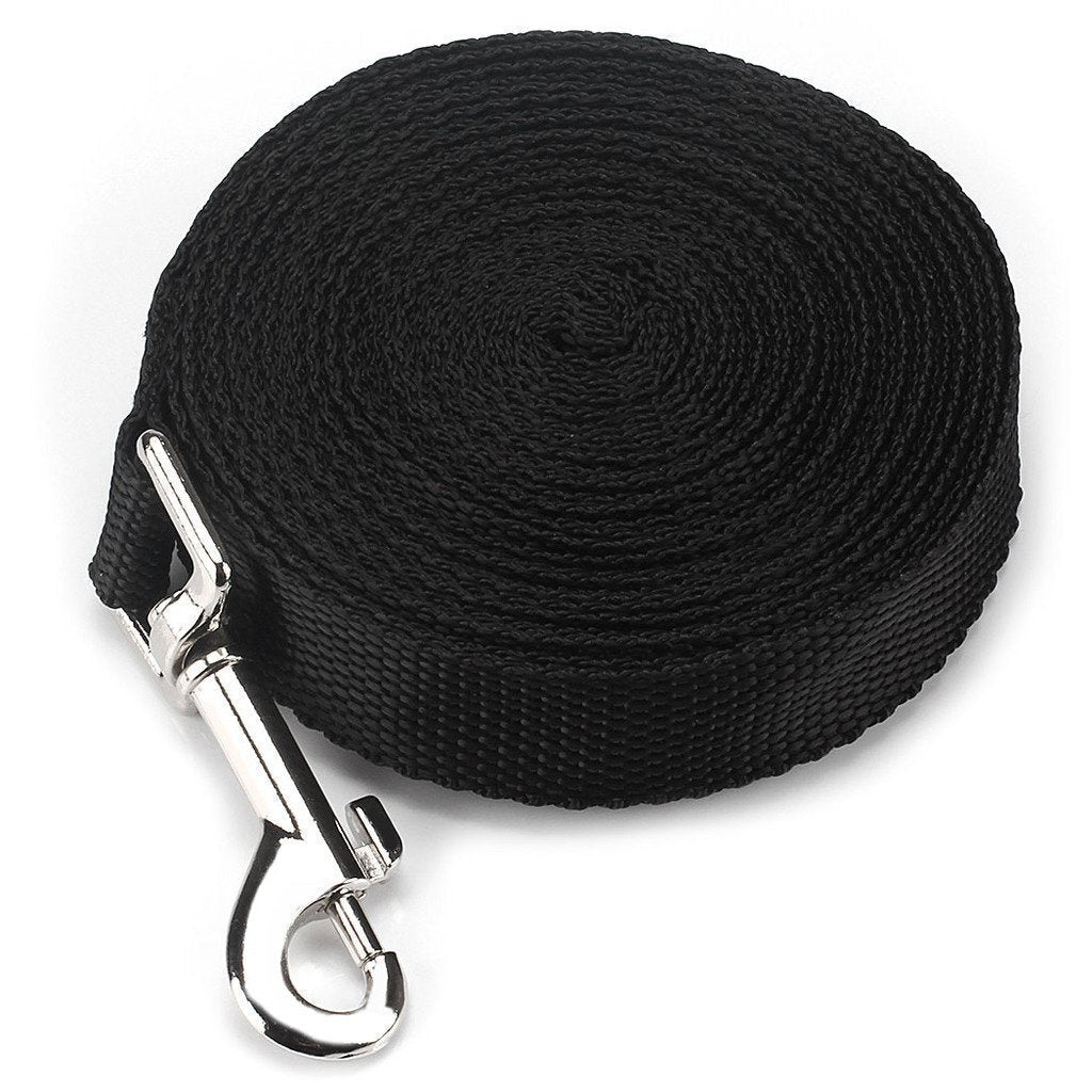 [Australia] - E-lishine Long Leash 50 Feet Dog Leash 1 Inch Wide with Padded Handle,Super-Durable and Heavy Duty,Best for all Medium and Large Breeds … Black 