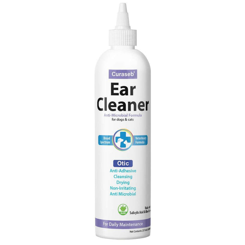 Bexley Labs Curaseb Otic Advanced Dog and Cat Ear Cleaner Removes Ear Debris and Discharge Prevents Ear Infections No Sting Veterinary Formula 8oz - PawsPlanet Australia