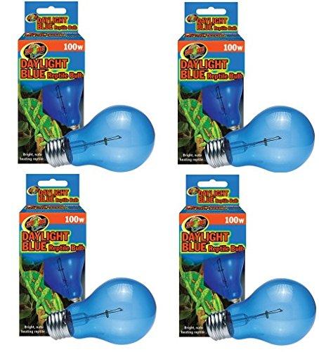 (4 Pack) Zoo Med Daylight Blue Reptile Bulbs - 100 Watt Each - PawsPlanet Australia