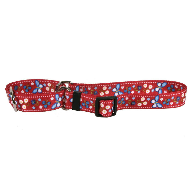 [Australia] - Yellow Dog Design Festive Butterfly Red Martingale Dog Collar Large 26" 