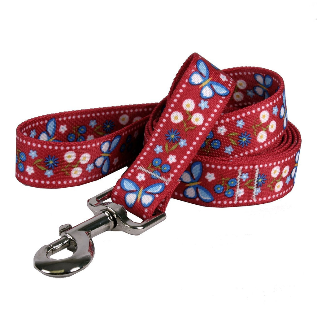 [Australia] - Yellow Dog Design Standard Lead, Festive Butterfly Red, 1" x 60" (5 ft.) 