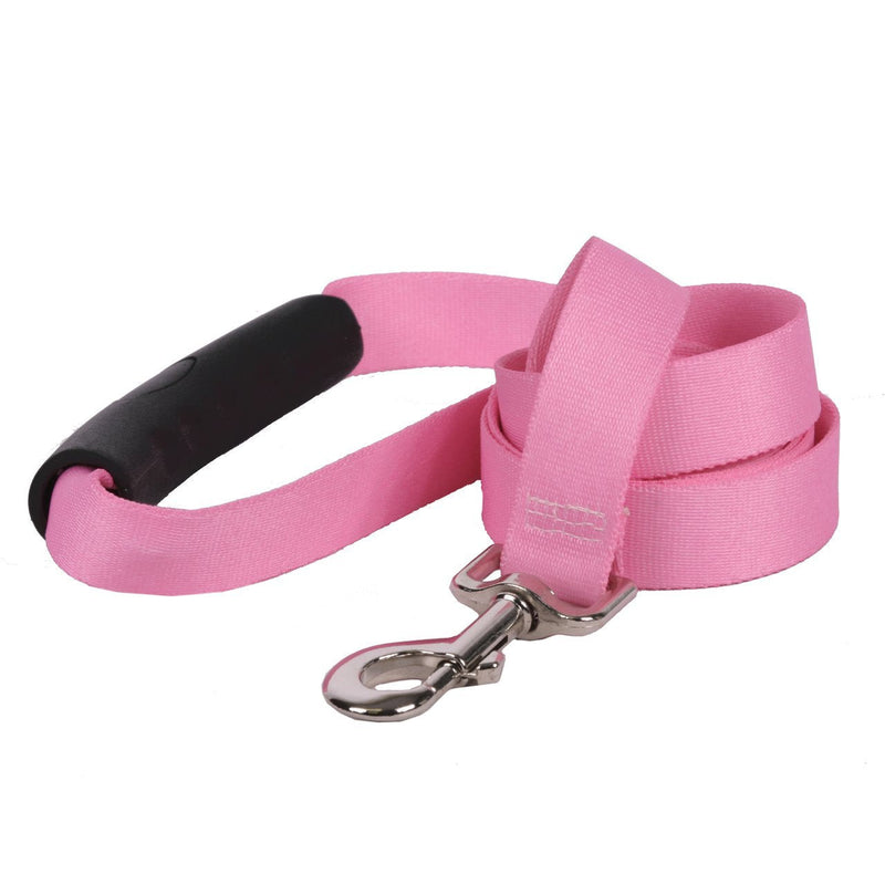 [Australia] - Yellow Dog Design Light Pink Simple Solid EZ-Grip Dog Leash with Comfort Handle 1" x 60" (5 feet) Long 