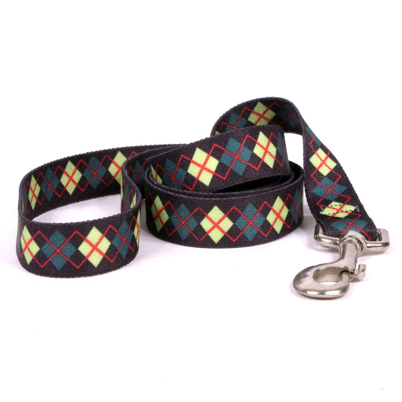 [Australia] - Yellow Dog Design Green Argyle Dog Leash 1" x 60" (5 feet) Long 