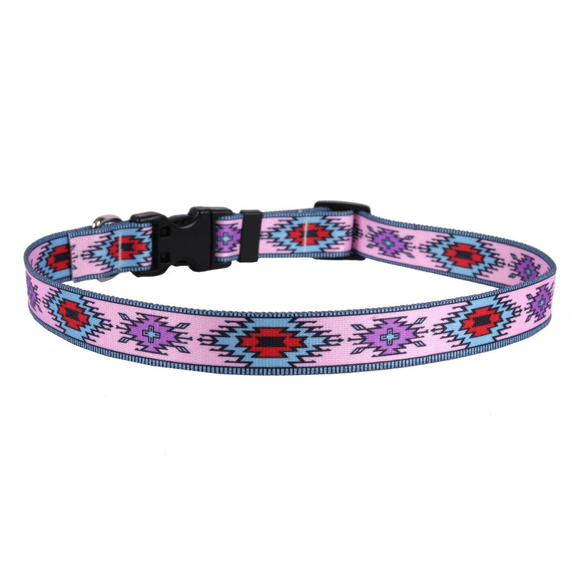 [Australia] - Yellow Dog Design Indian Spirit Pink Dog Collar 3/8" Wide and Medium 14" - 20" x 3/4" Wide 