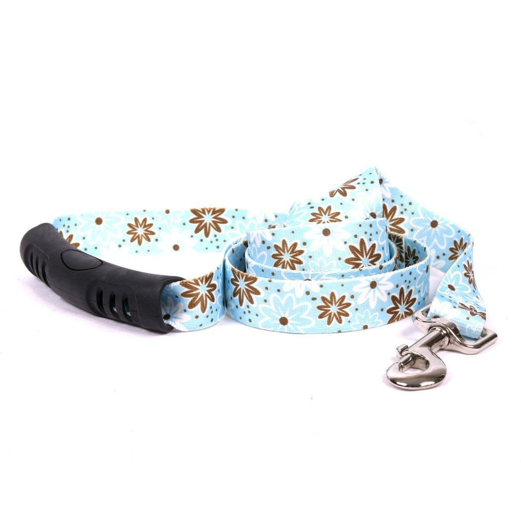 [Australia] - Yellow Dog Design Daisy Chain Blue EZ-Grip Dog Leash with Comfort Handle 3/4" x 60" (5 feet) Long 