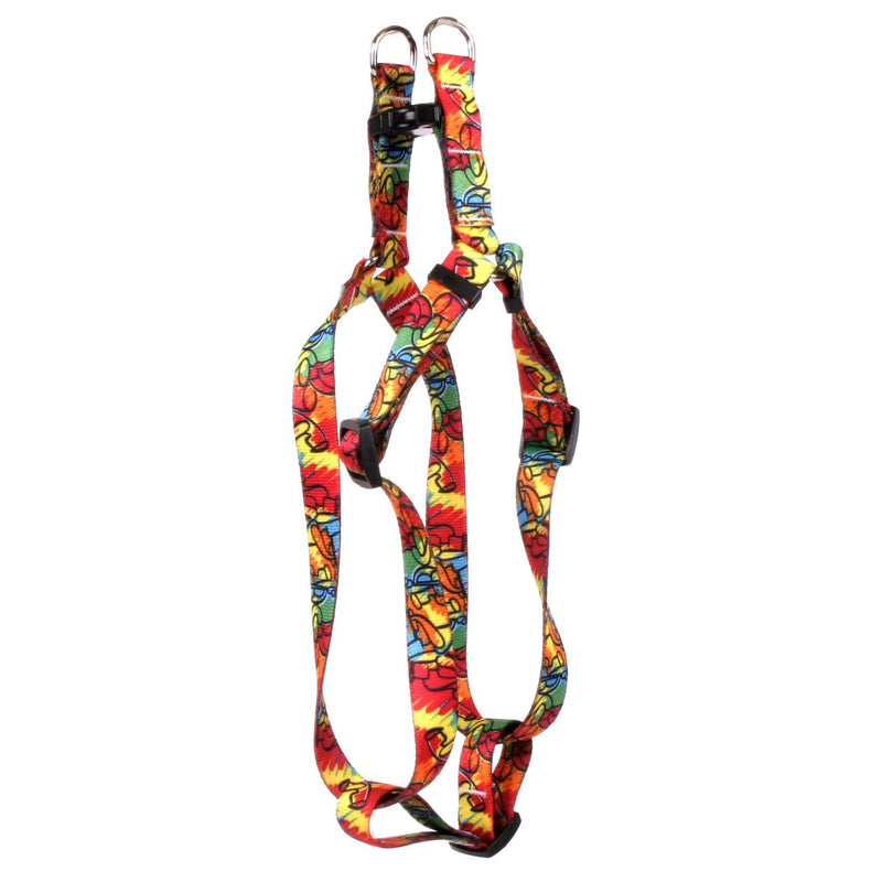 [Australia] - Yellow Dog Design Jazz Paint Step-in Dog Harness 1" Wide and Fits Chest Circumference of 25 to 40", Large 