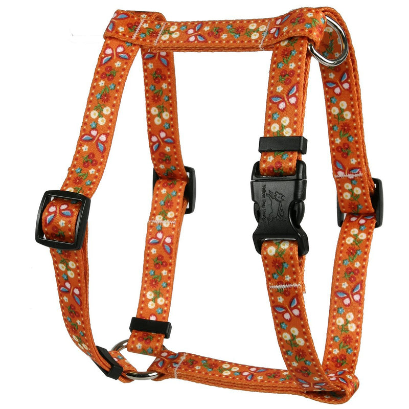 [Australia] - Yellow Dog Design Festive Butterfly Orange Roman Style H Dog Harness Extra Large 28" - 36" 