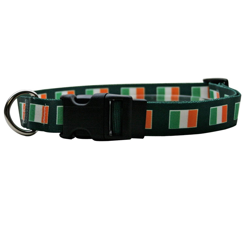 [Australia] - Yellow Dog Design Standard Easy-Snap Collar Medium 14" - 20" (1" Wide) Irish Flag 