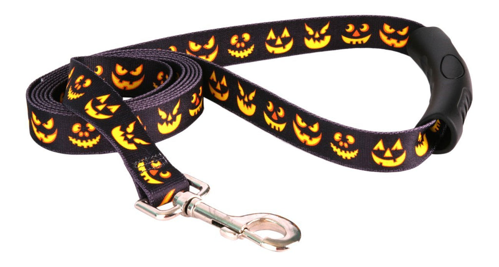 [Australia] - Yellow Dog Design Jack Lantern EZ-Grip Dog Leash with Comfort Handle 1" x 60" (5 feet) Long 