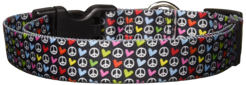 [Australia] - Yellow Dog Design Peace and Love Dog Collar Large 18" - 28" 