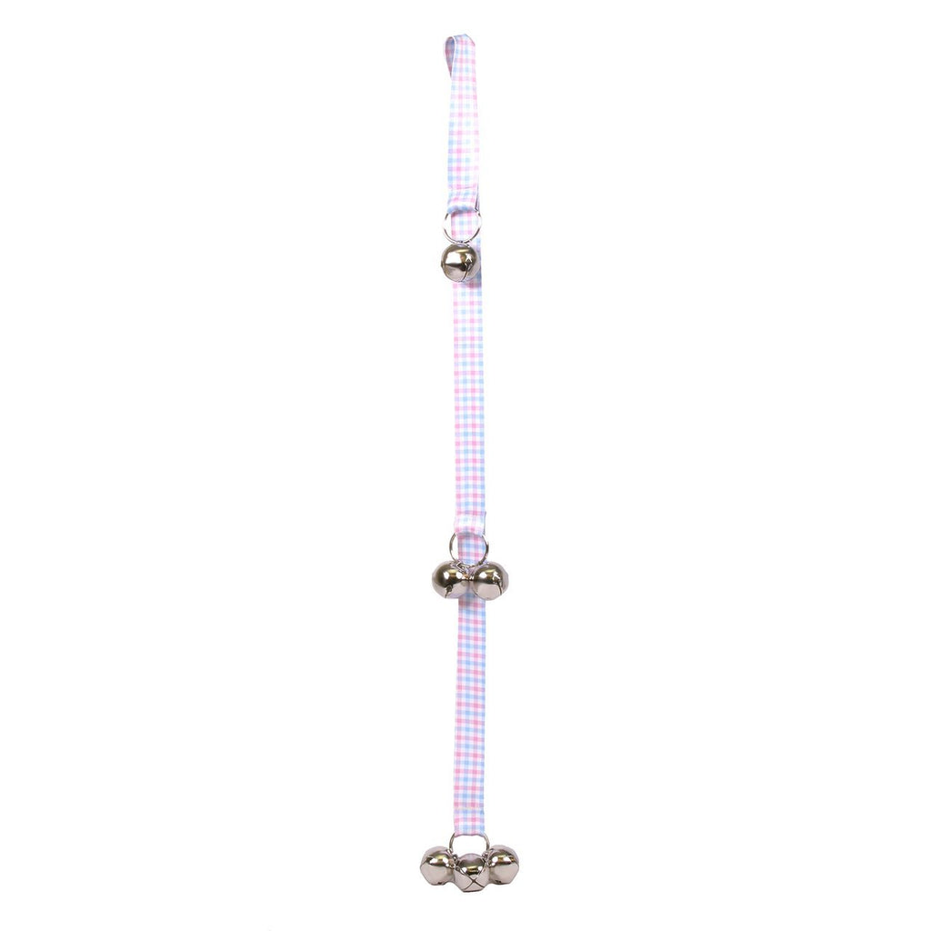 [Australia] - Southern Dawg Gingham Pink and Blue Ding Dog Bells Training System 1"W x 26"L 